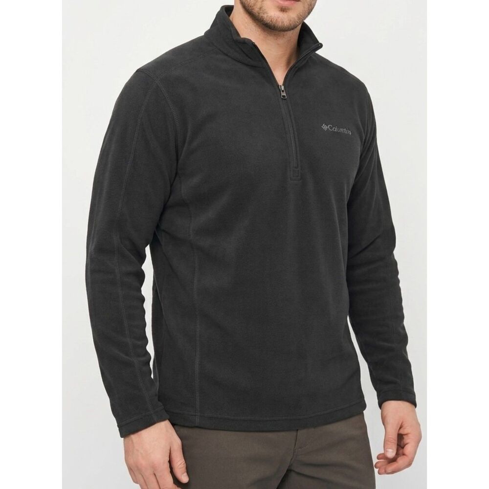 Columbia Men's Black Microfleece Quarter Zip Pullover Size S Small